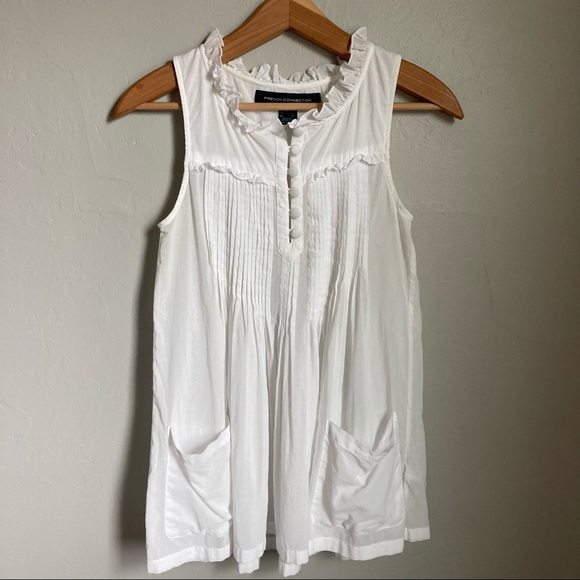 COPY - French Connection White Sleeveless Blouse - Picture 1 of 5